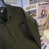 Casual overhemden voor heren Amerikaanse retro groene werkkleding met lange mouwen Mode knappe innerlijke herentops Mannelijke kleding