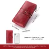 Kavis kvinnors plånbok äkta läder LG -koppling med RFID -blockeringskort Holder Zip Coin Purse stor kapacitet Cell PHE -väskor 481R#