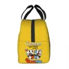 Jeu chaud Cuphead Mugman Sac à lunch pour l'école de travail Refroidisseur étanche Thermique Boîte à lunch isolée Femmes Enfants Sacs fourre-tout alimentaire 64kX #