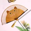 Dekorativa figurer Kinesiska klassiska fällbara fläktar utsökt vintage hand Hanfu cheongsam matchande ventilador danspografi