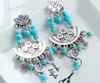 Boucles d'oreilles pendantes YaYi bijoux mode BOHO perles bleues cristal strass femmes antique couleur or porter oreille bande longue gland