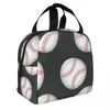 Baseballmönster isolerade lunchpåsar Cooler Bag Meal Ctainer Sportälskare Läcksäkert Tote Lunch Box Bento Pouch Beach Picnic U2ZZ#