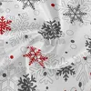 Table Cloth Christmas Snowflakes Round Tablecloth 60 Inch Polyester Table Cloth Decorative Table Cover for Christmas Wedding Party Banquet Y240401