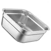 Dinnerware Sets Buffet Square Basin Kitchen Gadget Stainless Mixing Bowls Household Vegetable Washing Dish Metal Party Tray Steel