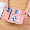 Kvinnors plånbok Kvinna LG Tri-Fold Flap Korean Versi av små färska studenter Byt Functi Buckle Leather Wallet H2Q2#