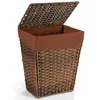 Laundry Bags Handwoven Hampers With Removable Liner Lid And Handles Brown Hamper Bag Washing Bin Organizer