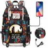 The Walking Dead Rucksack Teenager Kinder Buch Taschen Multifuncti USB Ladetasche Frauen Männer Pack Tasche Reise Mochila P3lt #