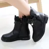 Boots Girl For Kids Toddler Infant Baby Princess Butterfly Knot Shoes Fashion Leather Chaussure Enfant Fille Hiver#Y2