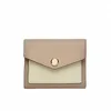 Portefeuille personnalisé pour femmes en cuir véritable Tri-Fold Petit portefeuille de couleur Ctrasting Multifonction Compact Titulaire de la carte Porte-monnaie U9Lg #