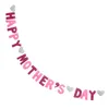 Party Decoration Mother's Day Banner Happy Paper Bunting Backdrop