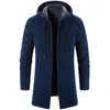 Men's Trench Coats Versatile Knitted Cardigan Plush Coat Trendy Autumn And Winter