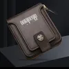 Heta mäns vintage blixtlås med kort stil läder plånbok multi functi rumpa handväska med flera kortplatser och ett tydligt ID -fönster c3iy#