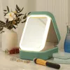 Makeup Storage Box med LED Light Mirror Pu Leather Cosmetics Bag Touch Light Jewelry Organizer med 3 justerbara ljusa n7qw#