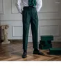 Costume en velours côtelé pour homme, pantalon automne-hiver, robe décontractée britannique, taille haute, pantalon de bureau, seul Hombre, sur mesure