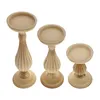 Candle Holders 3 Pcs White Holder Standing Candlestick Home Accents Decor El Household Adornment Wooden Decorative Creative