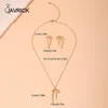 Ketting Oorbellen Set Elegante Sieraden Voor Vrouwen Modieuze Vlinder Hanger Neckchain En Handgemaakte Strik Charme Accessoires