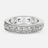 Hailer Joyas dames Vvs D blanc pierres précieuses anneaux Sterling Sier princesse coupe Moissanite bague d'éternité pour ensemble de bijoux