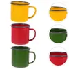 Wine Glasses 3 Pcs Coffee Mug Colored Enamel Retro Mugs Thickened Water Cups Handle Small Toddlers Milk Home