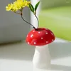 Vases Vase de livre pour fleurs Pot séché créatif Petites décorations Champignon de bureau en céramique