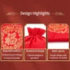 1 шт. Красная шелковая сумка Fu Китайские счастливые сумки Ювелирные изделия на шнурке Мешочек для конфет Подарочные пакеты Подарочная упаковка на Новый год Свадьба L0wA #