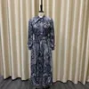 Robes décontractées Style rétro 2024 pour femmes printemps été jupe longue à manches haute taille imprimée banquet fête robe de longueur moyenne