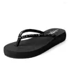 Slippers 2024 Fashion Summer Wedges Flip Flops Thick Diamond Women's Casual Women Flat Beach Slipper Sandals Black Beige Brown