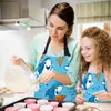 Фарфоры Blue Shark Cartoon Apron Oversleeve печи прокладки готовить кухонные фартуки для женщин для женщин y240401