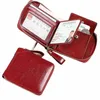 fi carteira feminina com zíper de luxo couro genuíno pequena moeda bolsas marca dobrável titular do cartão azul vermelho carteiras para mulher y8tB #