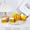 Teaware set söta giraff porslin te set kreativ keramisk kopp kruka tekanna mugg