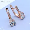 Dangle Earrings S&Z DESIGN Fashion Round 585 Rose Gold Color Cubic Zirconia For Women Girl Wedding Party Jewelry