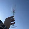 Vinglasögon gränsöverskridande Bordeaux White Goblet Red Glass Party Gift Creative Design Lovely Rose Flower Transparent färg