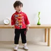 Summer Style Chinese Boys and Girls Traditional Childrens Clothing Personality Printed Piglet Dragon Tang Suit 14 Years Old 240328