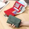 coin Purse Genuine Cow Leather Short Wallet Trifold for Small Women's Purses Clutch Cowhide Card Holder Travel Card Wallets e3be#