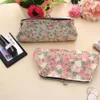 Vrouwen Canvas Handtassen Bloemen Kus Sluiting Slot Kaarthouder Clutch Bag Lg Portemonnee Portemonnee Grote Portemonnee P4cS #