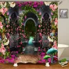Shower Curtains Dream Flowers Waterproof Bathroom Curtain Fairy Tale Garden Forest Printed Polyester Bath Home Decor