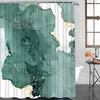 Shower Curtains Ocean Tide Texture Emerald Watercolor Fluid Modern Printed Waterproof Polyester Bathtub With 12 Hooks