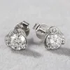 Anti Allergic S925 Sterling Silver Yellow Gold Plated 0.5ct Moissanite Heart Earrings Nice Gift for Men Women