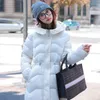 Jaquetas femininas moda inverno grosso quente para baixo algodão parkas acolchoado jaqueta para mulher casual gola de pele com capuz casaco longo outwear