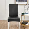 Housses de chaise en cuir PU de couleur unie, imperméable, pour salle à manger, bureau, anti-poussière, décor de banquet de mariage