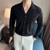 Men's Casual Shirts Men Shirt Spring Luxury Pockets V-Neck Stylish Long Sleeve Male Slim Fit Business Office Dress Tops 4XL