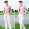 Shirts PGM Golfkleding Zonbescherming T-shirt Dames Sport Spelen Ijs Zijde Masker Dieptepunt Shirt Hoge kraag Sneldrogend Tops YF142