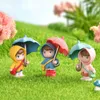 4PC Parasol Girl Decor Figur Pvc Rzemiosła Dekoracja Miniaturowa Fairy Garden Ornament Wiselant DIY Akcesoria 240325