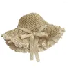 Шляпы с широкими полями, шляпа от солнца с бантом, элегантная соломенная шляпа с полой лентой, складная защитная пляжная кепка для девочек