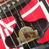 Van Halen Frank 5150 reliques guitare électrique décorée de rayures noires et blanches, abat-jour, livraison gratuite