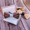 Projekt drewniany muszka na ślub solidne kieszonkowe kieszonkowe spinki do mankietu brattie zestaw garnitur męski krawat