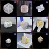 Homens personalizados passam diamante tester sterling sier jóias finas anel hip hop gelado vvs anéis de moissanite