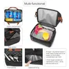 Lokass Lunch Bag for Women 남자 남자 더블 데크 점심 박스 누출 절연 부드러운 큰 점심 쿨러 가방, 15 리터 t3ni#