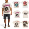 American Hellstar Hip Hop Fun Trendy Brand Letter Print T-shirt estiva a maniche corte allentata da uomo e da donna consumata