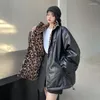 Women's Jackets Y2k Zip Up Hoodie Autumn Winterleather Pull Femme Coat And Cotton Jacket Wear Both Sides Of Women S Korean Velvet