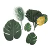 装飾的な花人工ヤシの装飾カラーファースト10種類の植物は、ハワイアンパーティーのためにエコに優しいリアルのようなものを残します